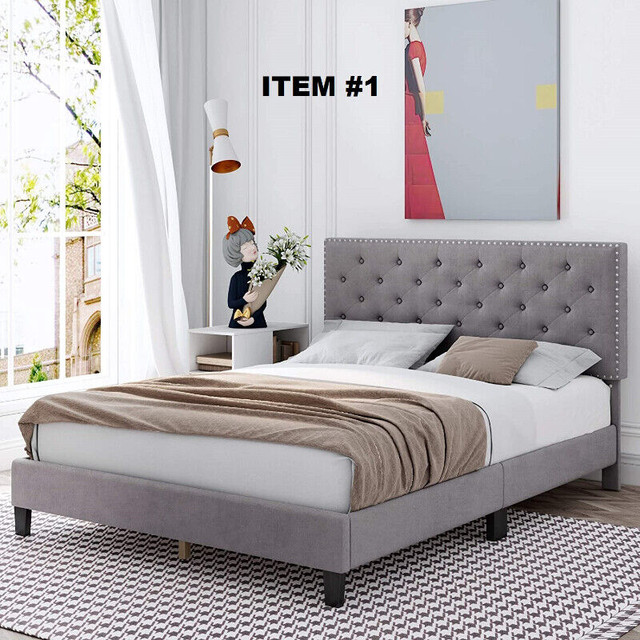 BRAND NEW WOODEN / VELVET / FABRIC BEDS - (PLEASE CALL) in Beds & Mattresses in City of Toronto - Image 2