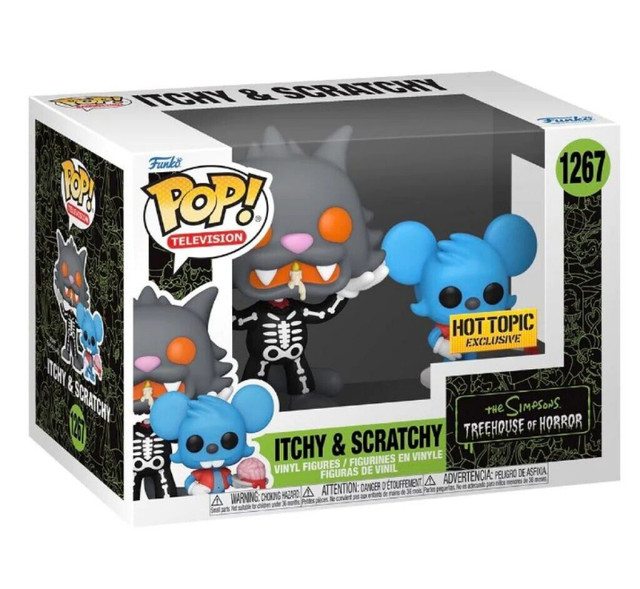 FUNKO POP # 1267 ITCHY & SCRATCHY SIMPSONS HOT TOPIC EXCLUSIVE in Toys & Games in City of Toronto