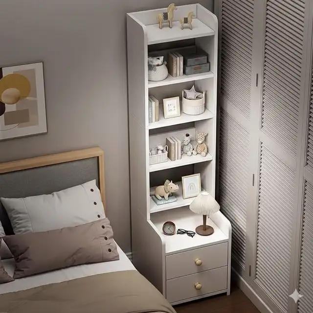 White Tall Bookshelf Storage Unit w Drawers in Bookcases & Shelving Units in Mississauga / Peel Region - Image 2