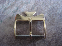 Boucle Montre bracelet : Croix de Malte 18K or jaune 16mm NEUVE