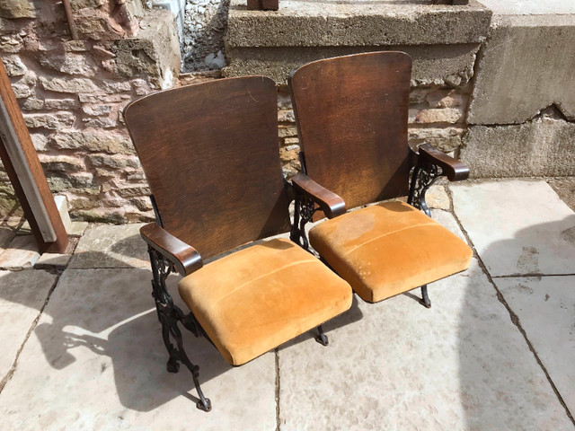 bench - antique choir seats for sale - decorative cast legs in Chairs & Recliners in Owen Sound