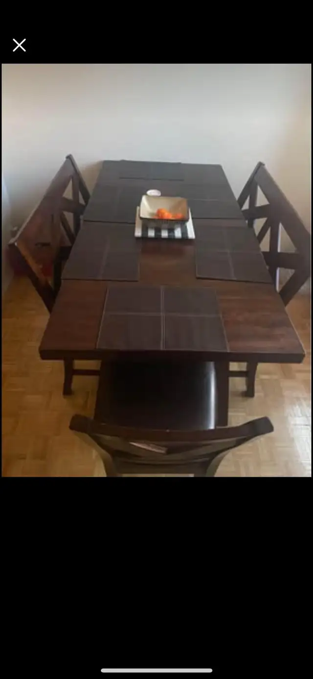 Ashley Dining Room Set – Table, 2 Benches & 4 Chairs in Dining Tables & Sets in Hamilton - Image 3