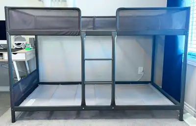MINT CONDITION IKEA DARK GREY TUFFING BUNK BED, View more