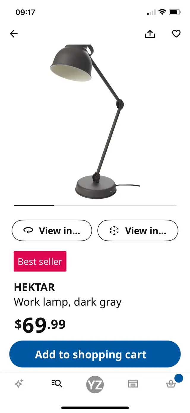 IKEA HEKTAR Dark Gray Work Lamp in Indoor Lighting & Fans in City of Toronto - Image 2