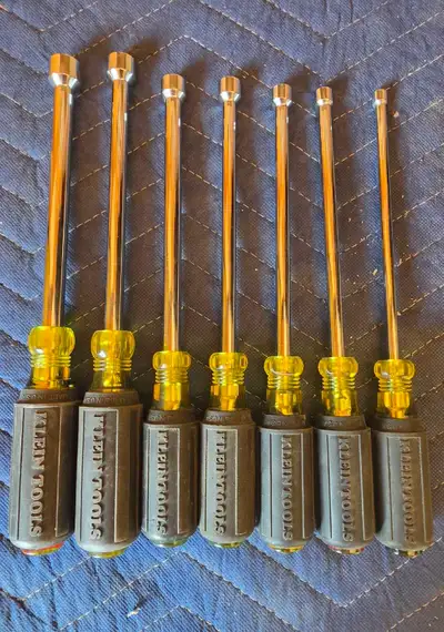 This is a set of Klein Tools nut drivers with magnetic tips, perfect for any electrician or DIY enth...