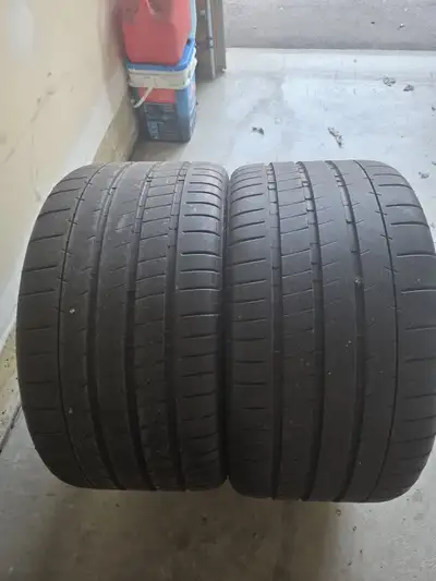 High-performance Michelin Pilot Super Sport summer tires removed from a Mercedes E63S. These are MO...