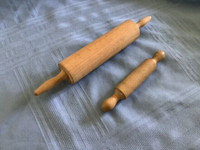 Two Vintage Solid Wood Rolling Pins