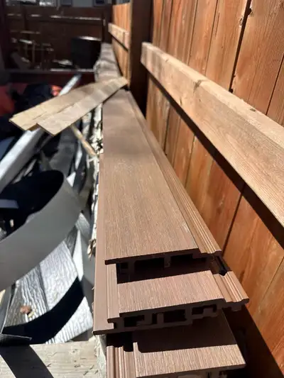 I'm selling composite siding/decking, each piece measuring 16 feet in length, with 18 pieces availab...