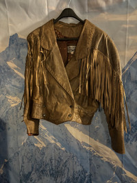 Leather jacket #8 - tan with fringes