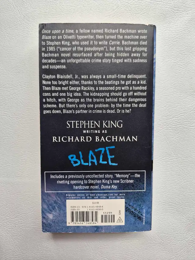 Blaze by Stephen King598691421221048321
