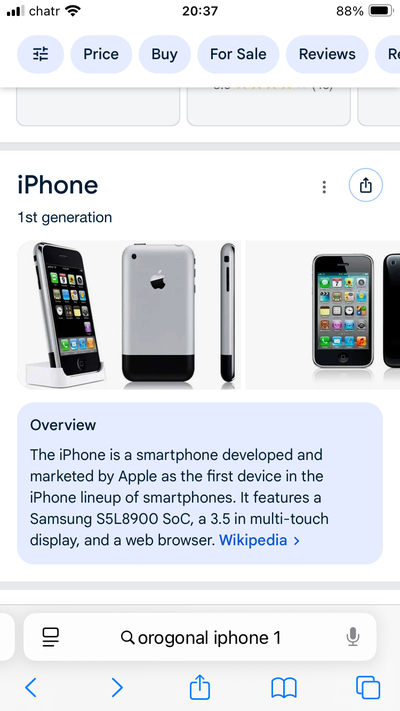 Original iPhone 1st generation 8gb, View more