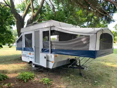 As is. One king, one queen, two singles.Pristine cushions. sheets included. Propane or electric frid...