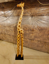 Handcrafted 6.5ft wooden Giraffe