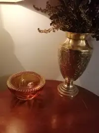 Exquisite Amber Art Glass Candy Dish MUST SEE!
