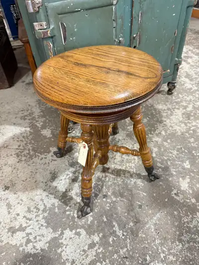 sturdy oak piano stool , View more