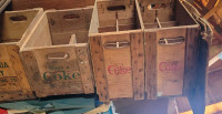 Vintage Coke and gingerale crates. Price per crate.