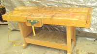 Woodworker's Table with Vice