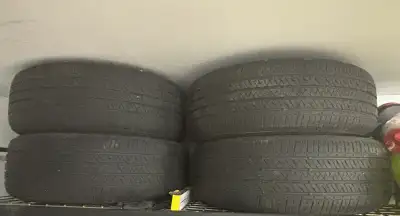 Bridgestone on OEM Toyota steel rims. 5X114.3mm 60.1mm bore No patches or plugs Came off 2008 Sienna...