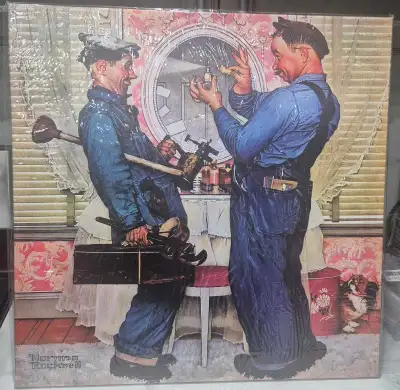 Norman Rockwell The Plumbers Canvas Art, View more