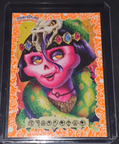 Craniacs series 3 trading card Orange Glow Skull Parallel rare, View more
