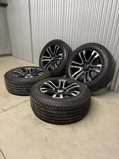 20x9” (+20 offset) ART “147” Denali Replica 6x139.7 bolt pattern rims (no tpms) + 275/55r20 Michelin...