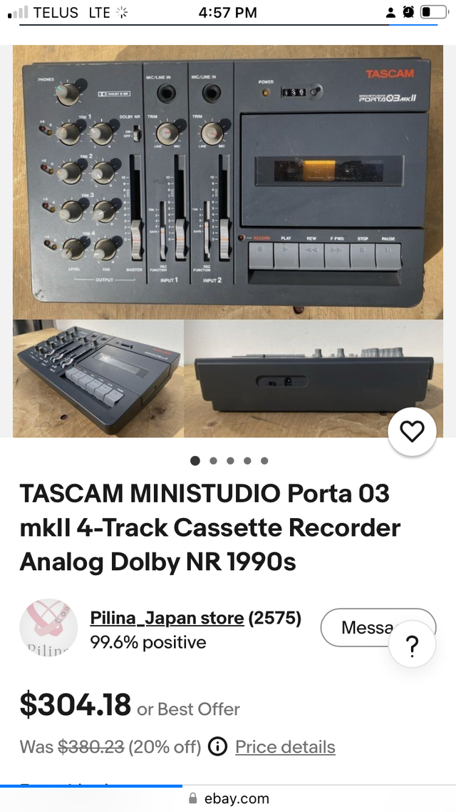 Tascam mini studio Porta 03 Cassette recorder537544224335482885