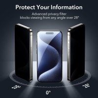 Tempered Glass Privacy screen protector for iPhone 15 Pro Max