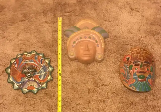 Terracotta tribal wall art masks - read ad for price in Outdoor Décor in London - Image 10
