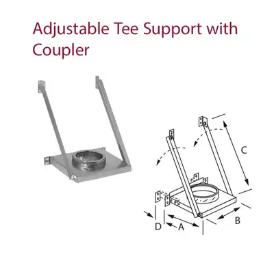 7DTC-TSAC-2: Duravent 7” Adjustable Tee Support with Coupler, View more