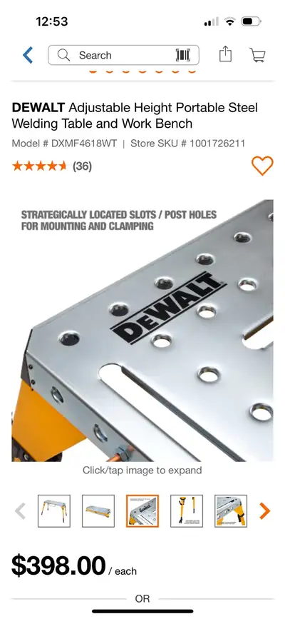 Dewalt  steel welding table and work bench, View more