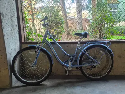 Bicycle and helmet for sale, View more