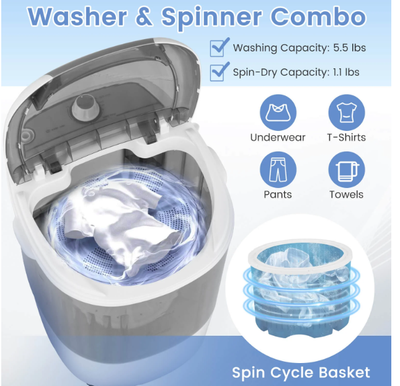 5.5 lbs  Portable Washing Machine, View more