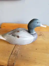 Signed Hand carved Duck decoy 