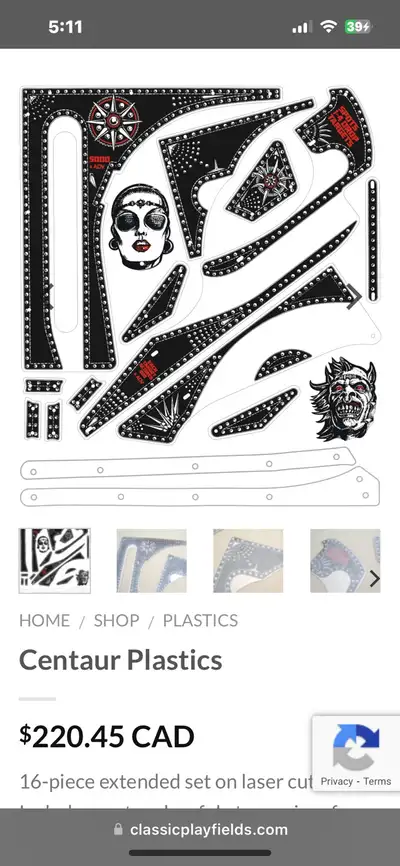 Bally Centaur pinball machine plastics set, View more
