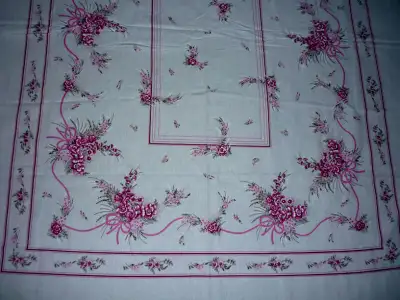 ** As shown in the pictures ** Tablecloth ... like NEW .. Use indoors or outdoors ... or on a picnic...