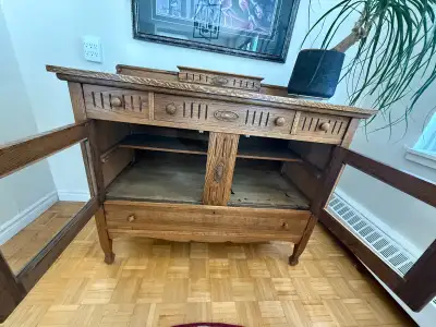 Solid Oak Antique Buffet, View more