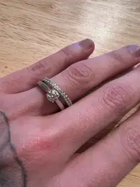 Wedding band and engagement ring 