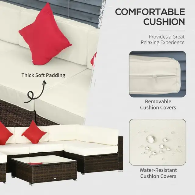 Luxury Wicker Patio lounger chair with Cushion, Cream White in Patio & Garden Furniture in Markham / York Region - Image 8