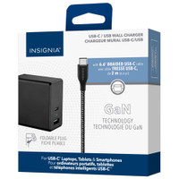 Insignia 67.5W USB / USB-C GaN Wall Charger with USB C Cable.