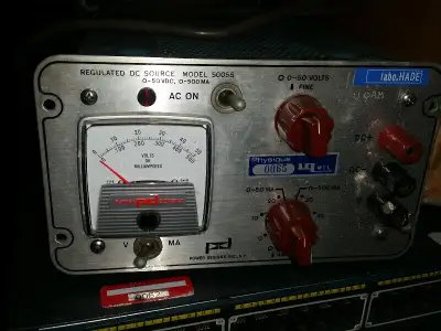 Power Designs Regulated Power Source 5005S DC Power Supply 0-50VDC, 0-500MA,tons of test equipment c...