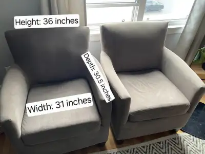 2 Grey Accent Chairs, View more