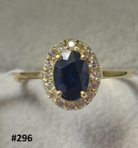 Blue Sapphire & Diamonds Gold Ring