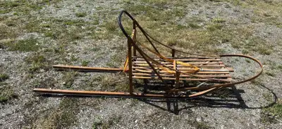 slider dog sled wood kicksled 21” width and 100” long, View more