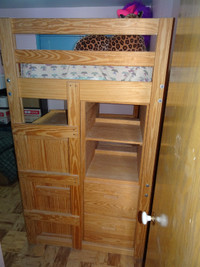 Crate Design solid wood loft bunkbed, desk, dressers, shelves