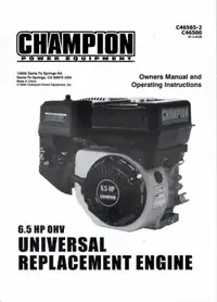 Champion 6.5 H.P. small engine - horizontal shaft new (unused)