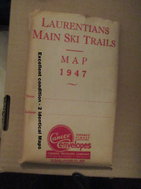 VINTAGE "LAURENTIANS MAIN SKI TRAILS MAP 1947"