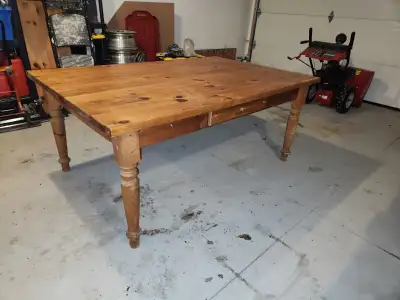 Hand made solid pine table, View more
