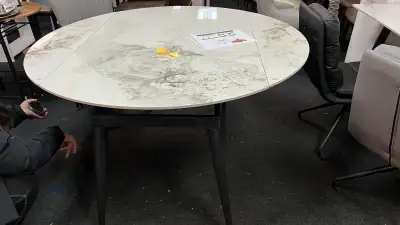 2 in 1 Extendable Dining Tables Folding Round to Rectangular, View more