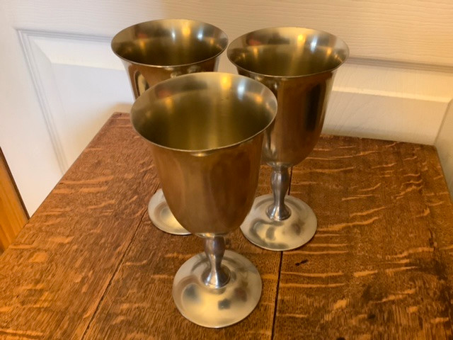 Vintage Set of Three Metawa Holland Real Pewter 94% Goblets in Arts & Collectibles in Belleville