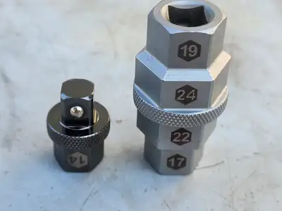 Motorcycle Hex Axle Socket 14mm 17mm 19mm 22mm & 24mm 3/8" Drive, View more